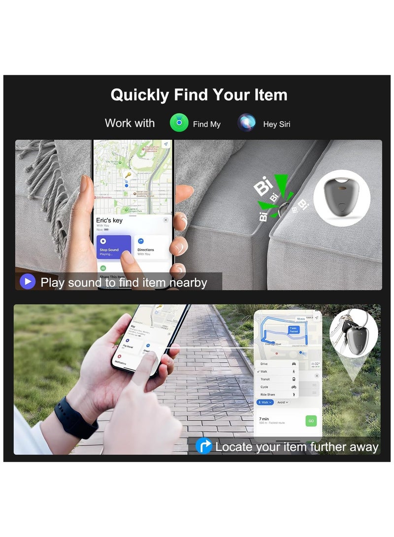 Smart Bluetooth Finder for Keys, Wallet, Luggage, IPX6 Waterproof Item Finder with Replaceable Battery, Works with Apple Find My (iOS Only), not Support for Android, 1 Pack-Grey - Image 2